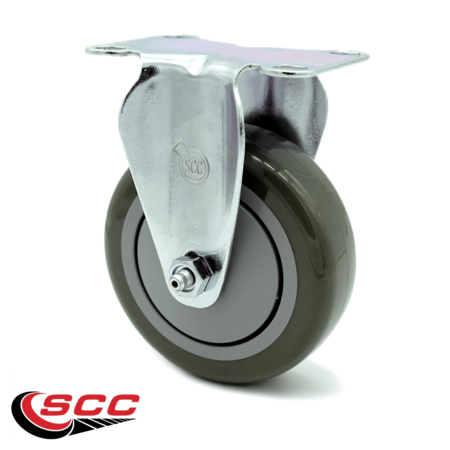 SERVICE CASTER 4 Inch Gray Polyurethane Wheel Rigid Top Plate Caster SCC-20R414-PPUB
